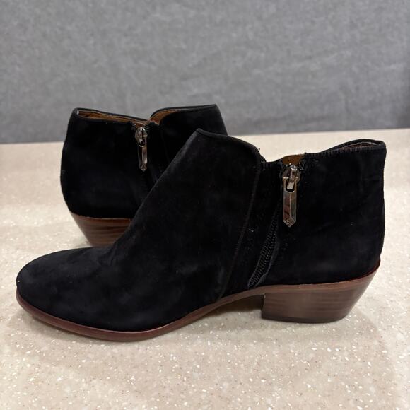 Sam Edelman Women Size 6 Black Suede Side Zip Casual Preppy Ankle Bootie Boots - Picture 6 of 9